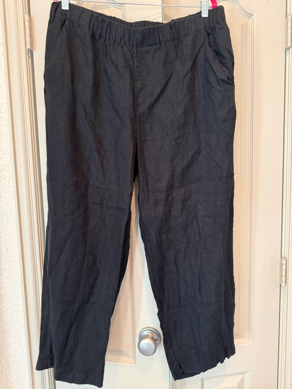 Quince Black Pants with Embroidered Logo
